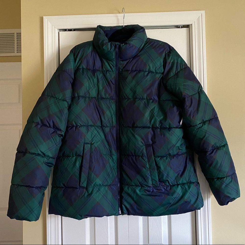 Old Navy Scotch Plaid Puffer Coat XL Tall